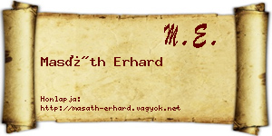 Masáth Erhard névjegykártya